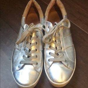 Metallic silver Joie sneakers